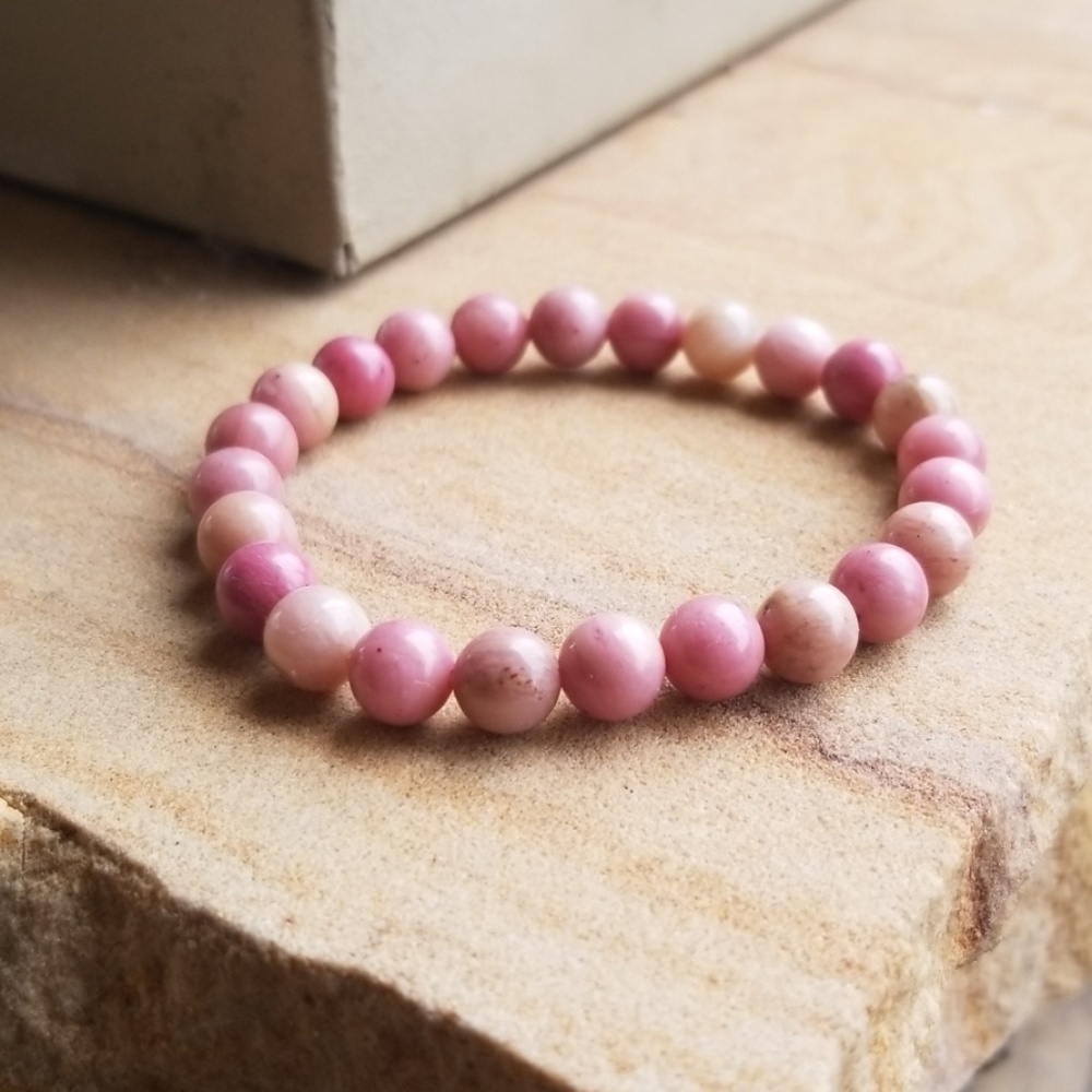 Real Rhodochrosite bead bracelet